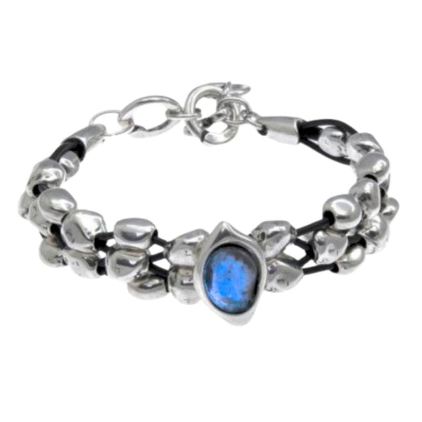 Bracciale Ciclon Multifilo con Murano Blu 161115
