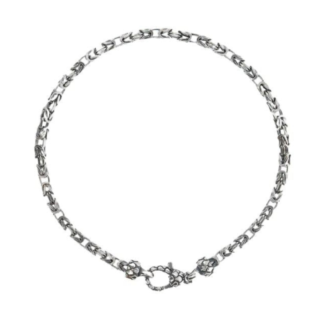 Albert M. Bracelet with Thin Byzantine Chain