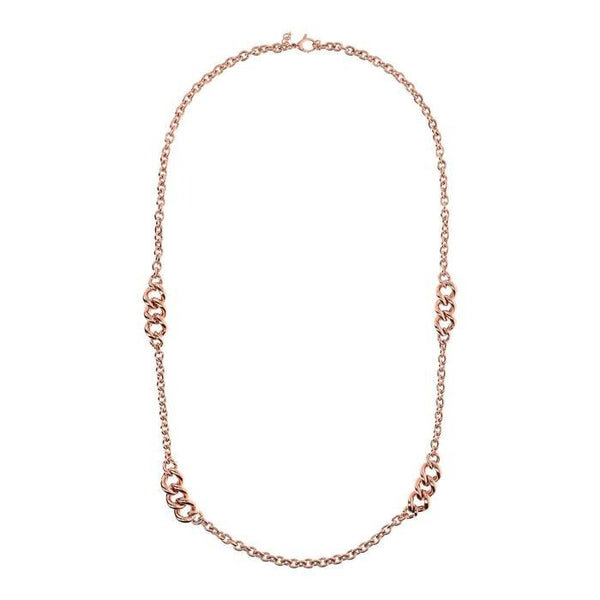Bronzallure Station Necklace With Curb Elements
