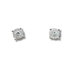 Aretes de oro Alfieri &amp; St. John con diamantes en el centro y el contorno