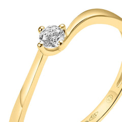 Stroili Claire Solitaire Ring Yellow Gold Cubic Zirconia 1412099