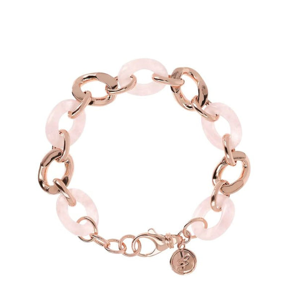 Bronzallure Golden Rose Bracelet with Natural Stone Rings