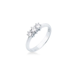 Anillo Trilogía de 6 puntas de Mirco Visconti en oro blanco y diamantes