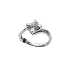 Anillo solitario Bibigì en oro blanco y diamantes