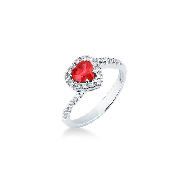 Anello Mirco Visconti con Rubino Taglio Cuore ct.0,60 e Diamanti ct. 0,29 MV85/10R