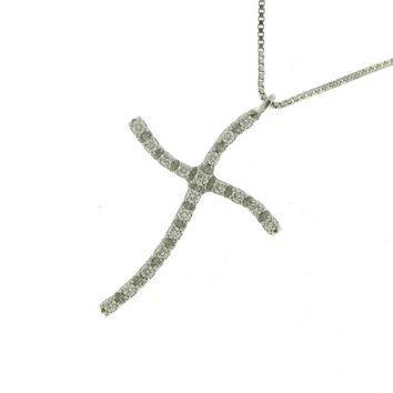 Collar Mirco Visconti con colgante de cruz y diamantes