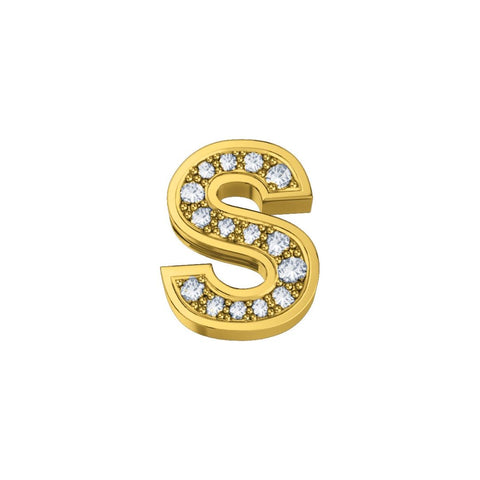 Lettera S Elements in Oro Giallo e Diamanti 0,02 ct