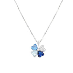 Collana Amen Quadricuore Blu Multicolor CLPQUBMBL