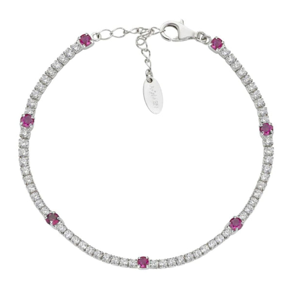 Bracciale Amen Tennis Con Zirconi Bianchi E Rossi BTB2B3R16