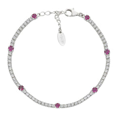 Amen Tennis Bracelet with White and Red Zircons