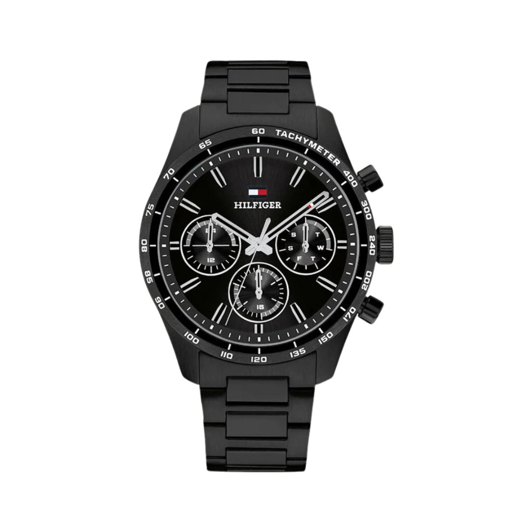 Orologio Tommy Hilfiger Uomo Hampton Cronografo Cassa Acciaio Nero 1792280