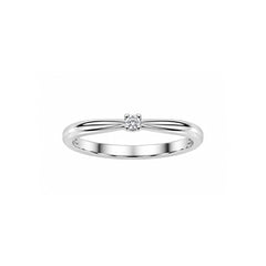 Anello Solitario Iannelli Handmade in Oro Bianco 18 KT e Diamante Naturale ANS001