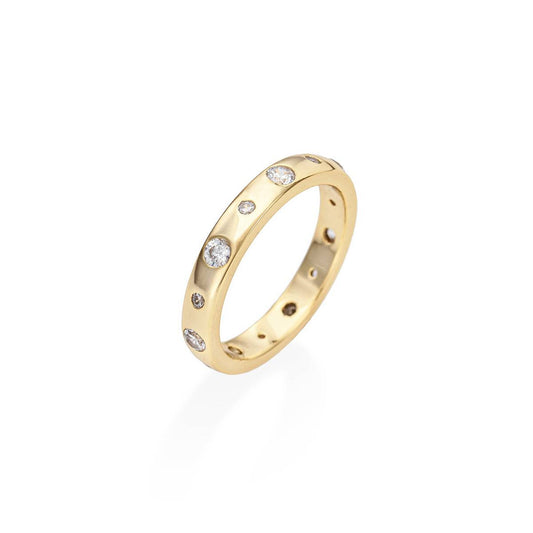 Anello Amen Fedina Dorata Con Zirconi Incastonati