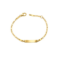 Bracciale handmade bimbo in Oro giallo 18 KT e Targhetta Incisibile BR181