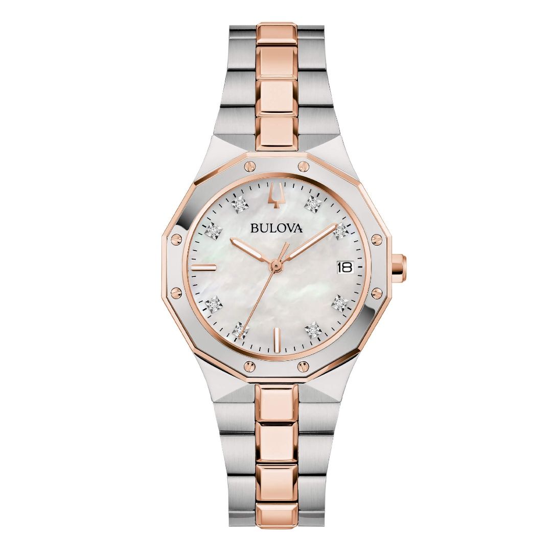 Orologio Bulova Octagon Lady Diamonds Bicolore Madreperla 98P235