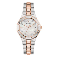 Orologio Bulova Octagon Lady Diamonds Bicolore Madreperla 98P235
