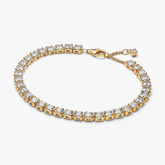 Pandora Tennis Bracelet with Large Stones in 14K Yellow Gold Plating
