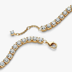 Pandora Tennis Bracelet with Large Stones in 14K Yellow Gold Plating