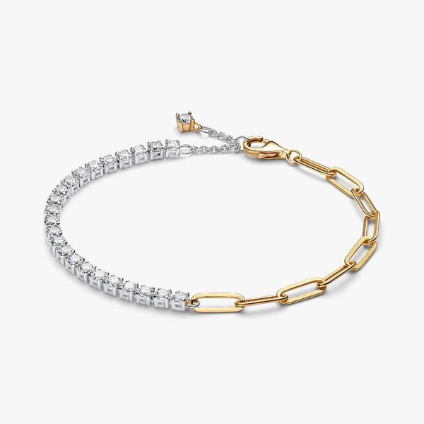 Bracciale Pandora Tennis E Maglia Link Placcato Oro Giallo 14 KT 564821C01