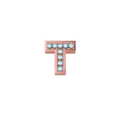 Elements Lettera T in Oro Rosa e Diamanti 0,01 ct DCHF9143T.001