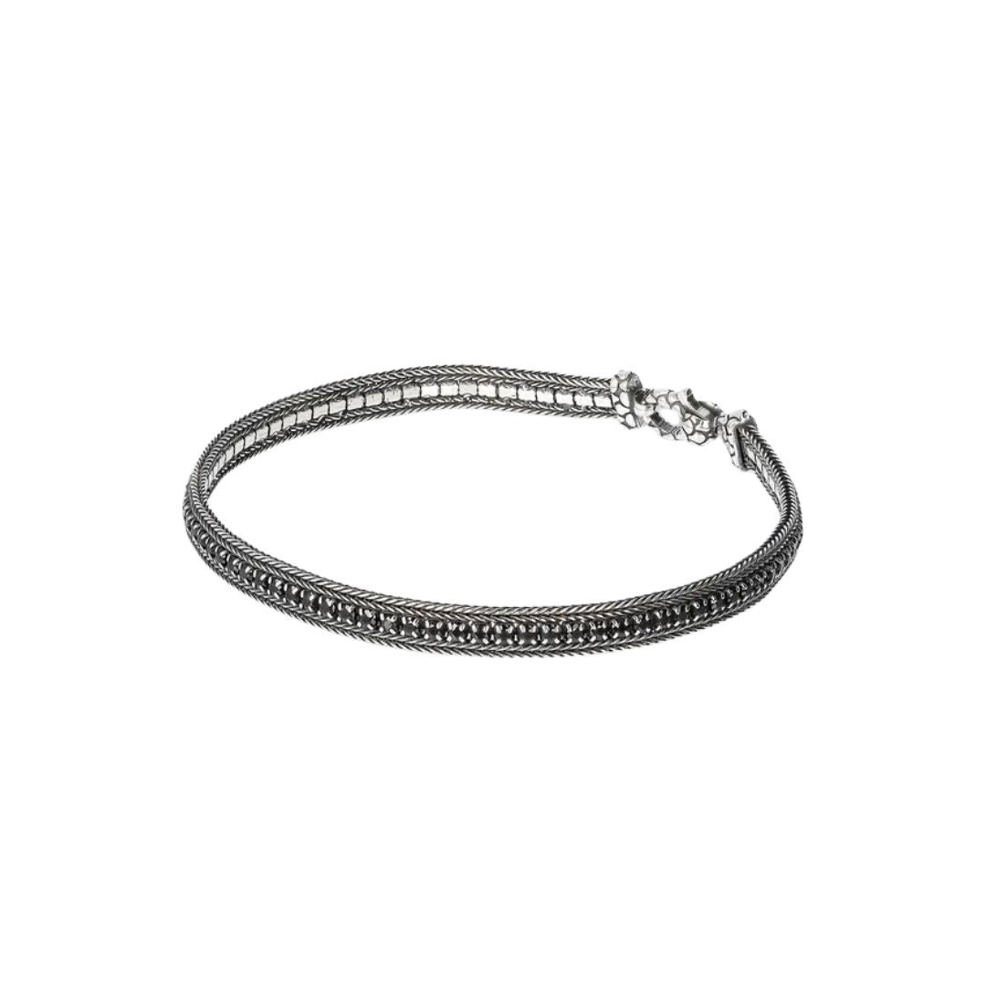 Bracciale Albert M. Con Catena Spiga E Spinello Nero WSOX00085.BS
