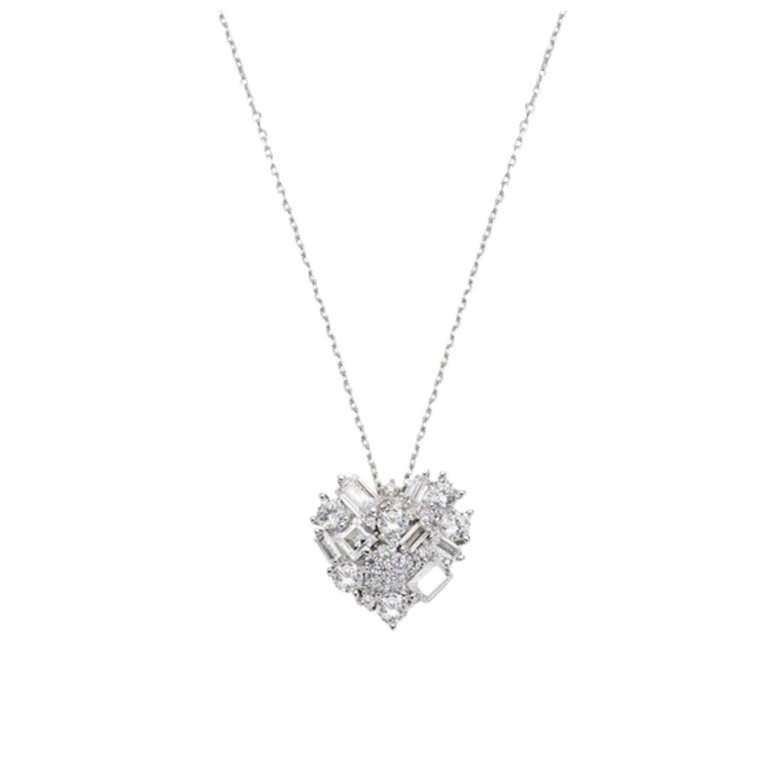 Amen Diamond Silver Necklace With White Zircons CLCUSCOBBZ