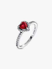 Anello Pandora Cuore In Rilievo Rosso