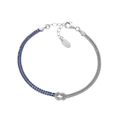 Bracciale Amen Nodo D'Amore Con Zirconi Blu