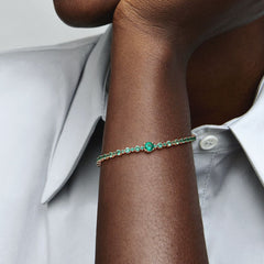 Pulsera Pandora Tennis Rose con piedras verdes