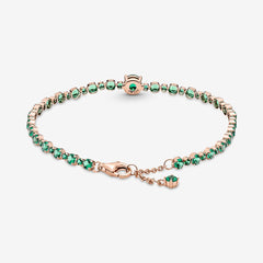 Pulsera Pandora Tennis Rose con piedras verdes