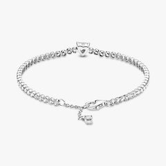 Bracciale Pandora Tennis Con Cuore In Rilievo Bianco 590041C01