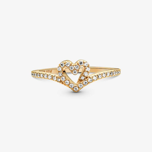 Pandora Sparkling Wish Heart Ring in Gold