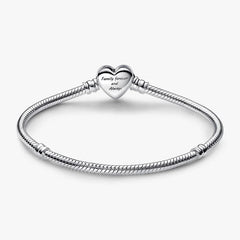 Pulsera Pandora con cierre de corazón infinito y piedras brillantes