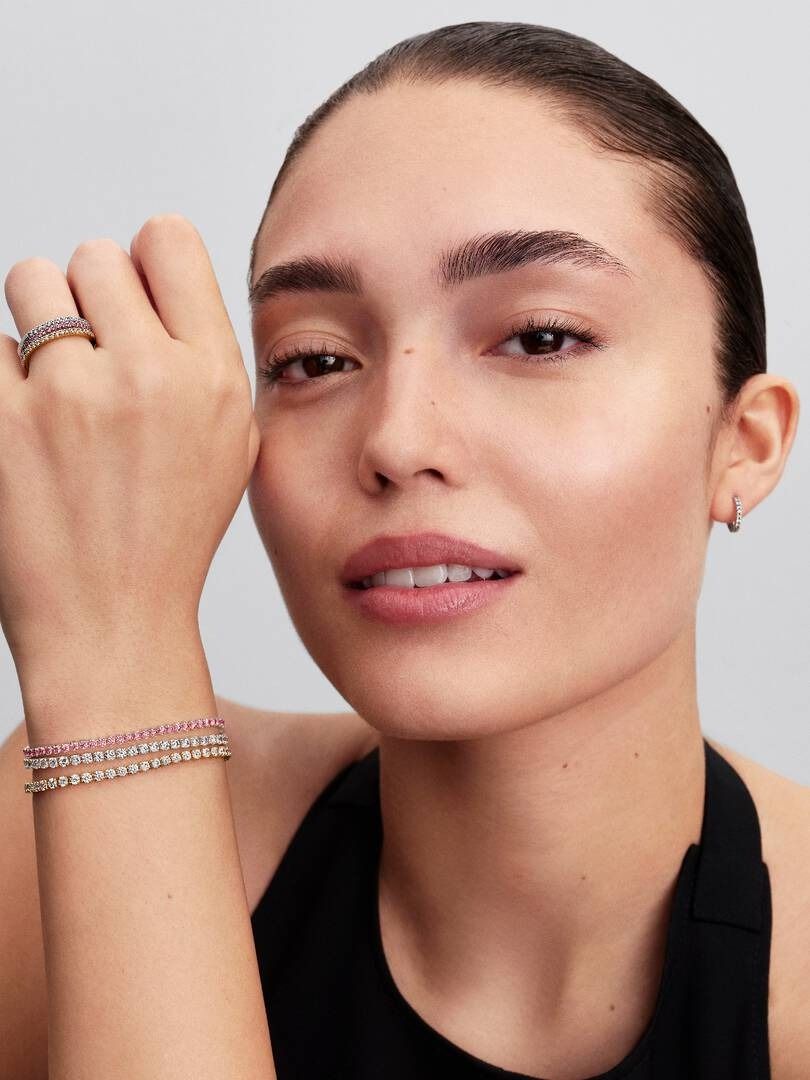 Bracciale Pandora Tennis Con Pietre Rosa Piccole