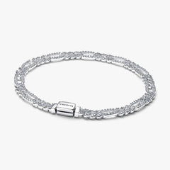 Pandora Bracelet Cuban Link Chain Pavé with Ovals