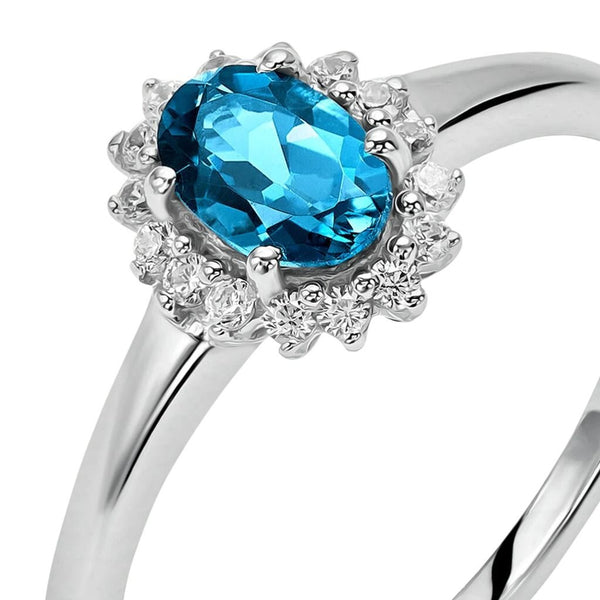 Anello Stroili Solitario Amélie Oro Bianco 9 KT Topazio London Blue 1413267