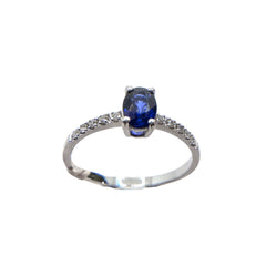 Bibigì Eternity Ring with Central Sapphire, Ruby, or Emerald and Diamonds