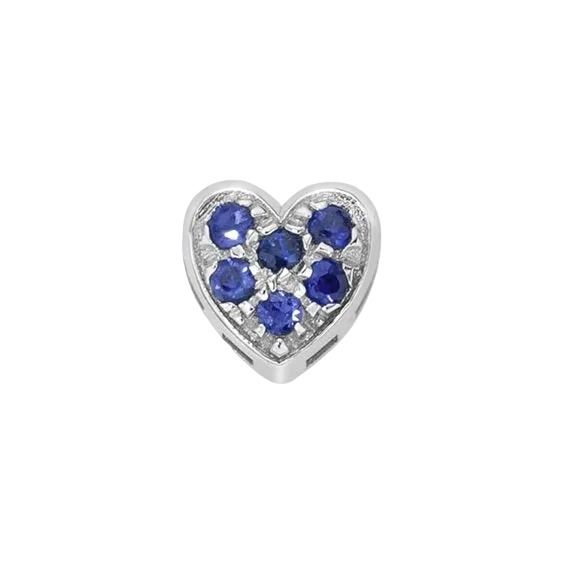 Charm Elements Cuore In Oro Bianco E Zaffiri DCHZ7398