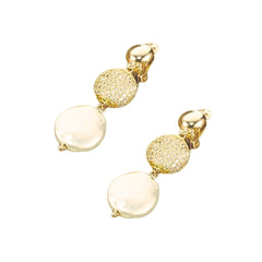 Lelune Earrings with Pavé Sphere and Pearl