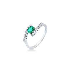 Anillo de fantasía Mirco Visconti con esmeralda y diamantes