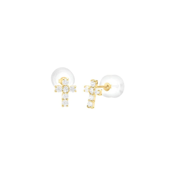 Orecchini Stroili Lobo Croce Bon Ton Oro Giallo 9 KT Cubic Zirconia 1435998