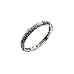 Anillo de eternidad de oro blanco de 18 quilates con pavé de circonitas