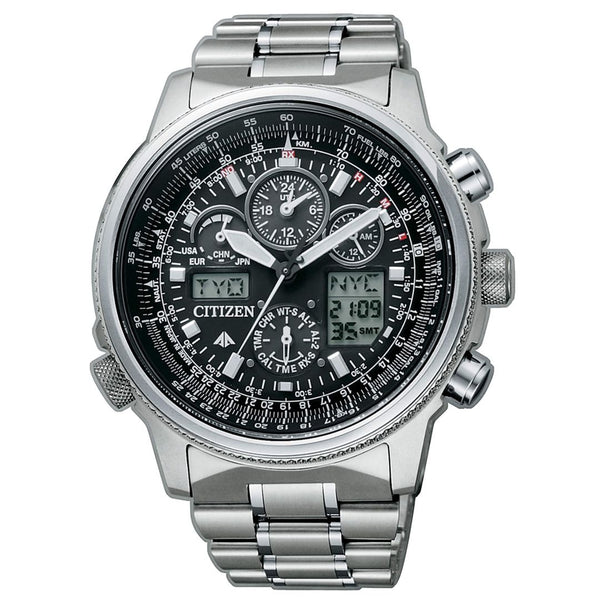 Orologio Citizen Da Uomo Radio Controllato Super Pilot Con Quadrante Nero
