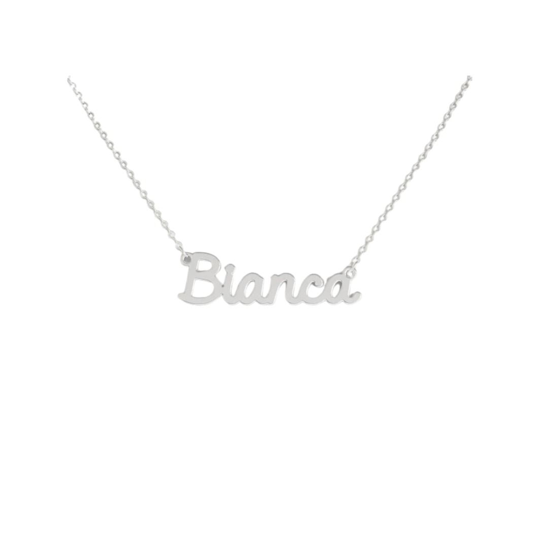 Collana Nome Bianca In Acciaio 316