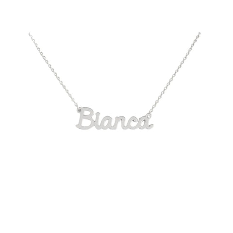 Collana Nome Bianca In Acciaio 316
