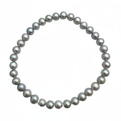 Elastic Bracelet with 5.5 mm Gray Freshwater Pearls