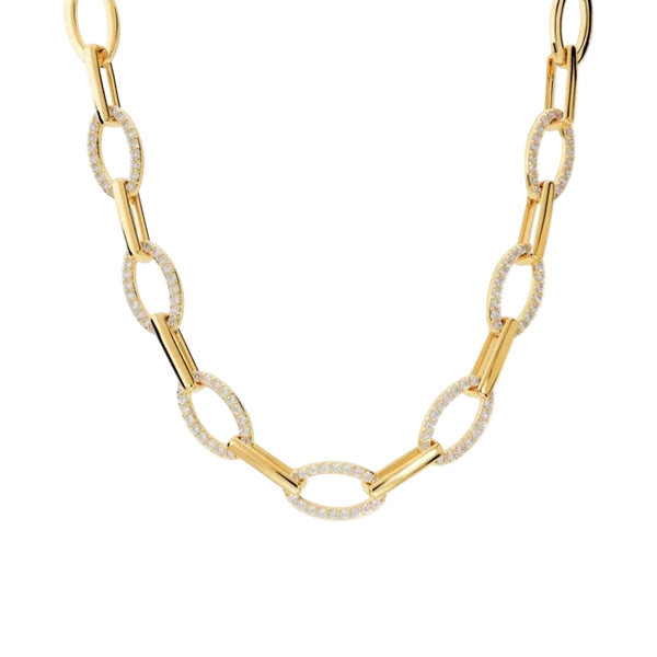 Collana Bronzallure a Maglie Alternate con Pave di Cubic Zirconia WSBZ02595Y.WR