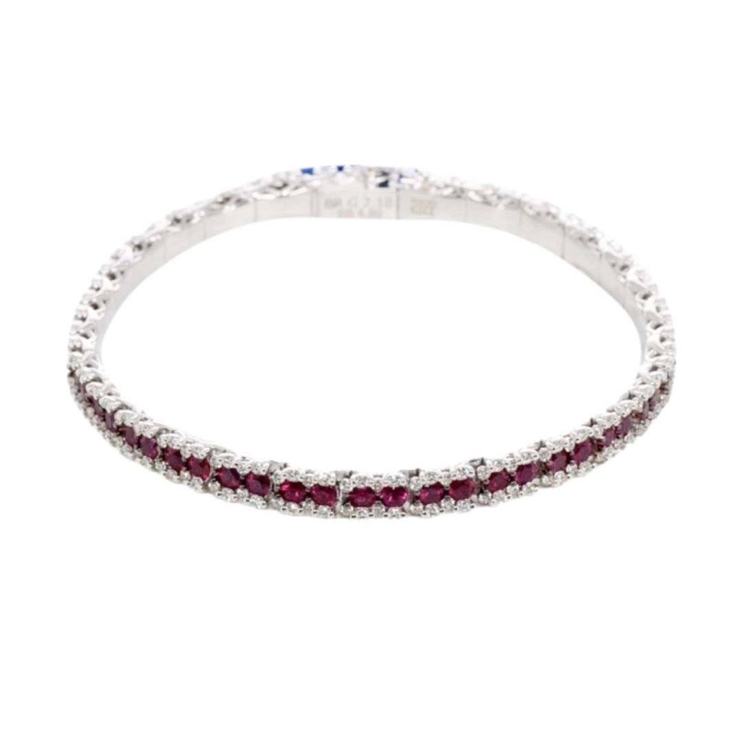 Pulsera de tenis Davite&amp;Delucchi con rubíes y diamantes