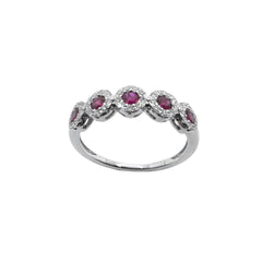 Anello Giorgio Visconti in Oro Bianco con Rubini e Diamanti ABX164954