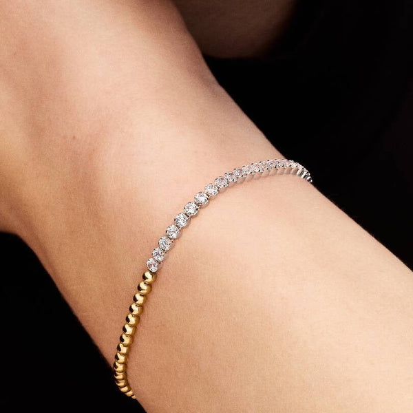 Bracciale Pandora Tennis E Sfere Placcato Oro Giallo 14 KT 564820C01